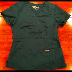 Grey’s anatomy Scrub Top Hunter Green Medium EUC
